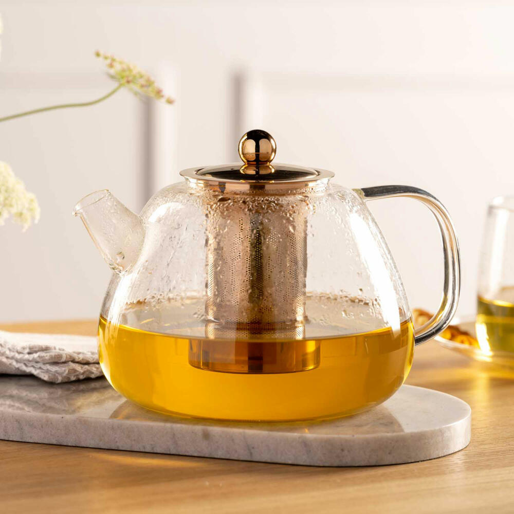 Leonardo teapot Tè per Te, pot with strainer insert, glass, metal, clear, 1.5 L, 077384