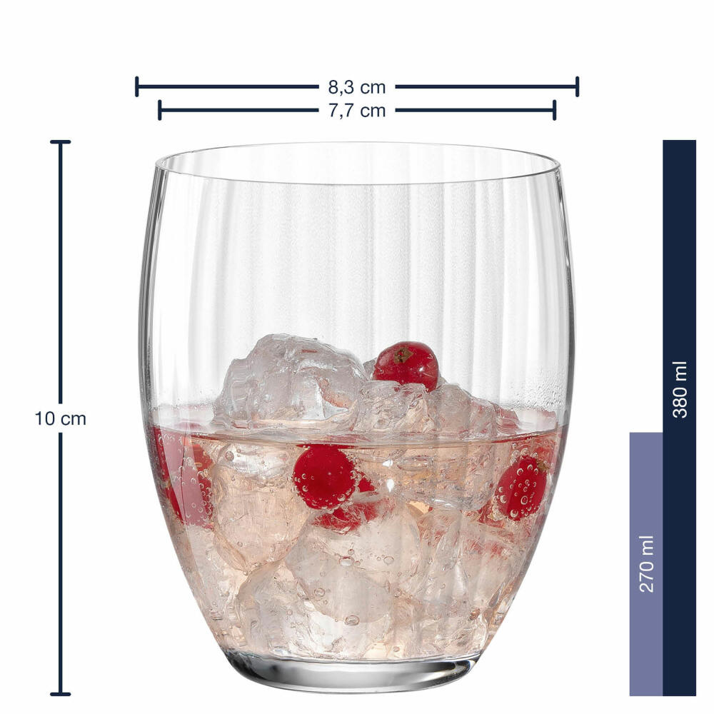 Leonardo drinking glass Poesia, water glass, juice glass, glass, crystal glass, clear, 380 ml, 069170