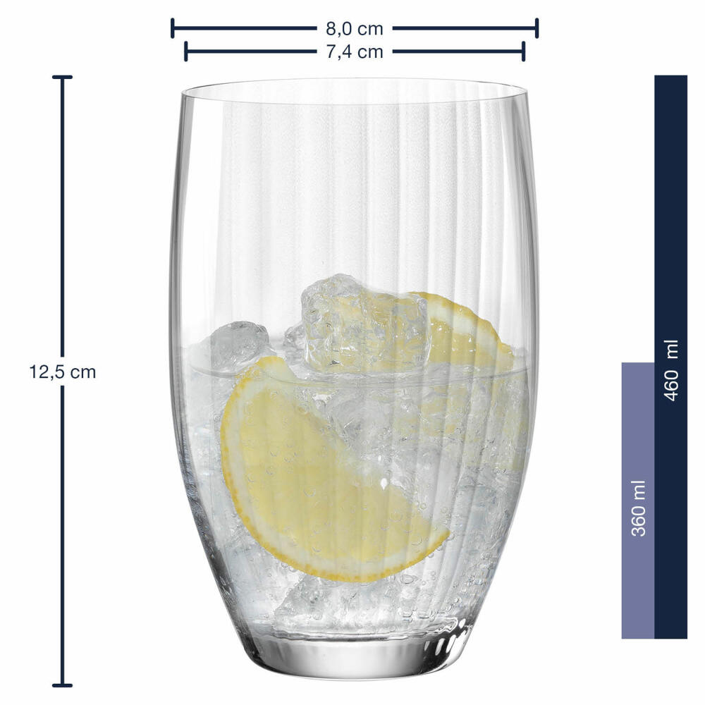 Leonardo Trinkglas Poesia, Wasserglas, Saftglas, Glas, Kristallglas, Klar, 460 ml, 069171