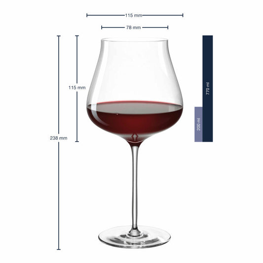 Leonardo Burgundy glass Brunelli, red wine glass, wine glass, crystal glass, clear, 770 ml, 066412