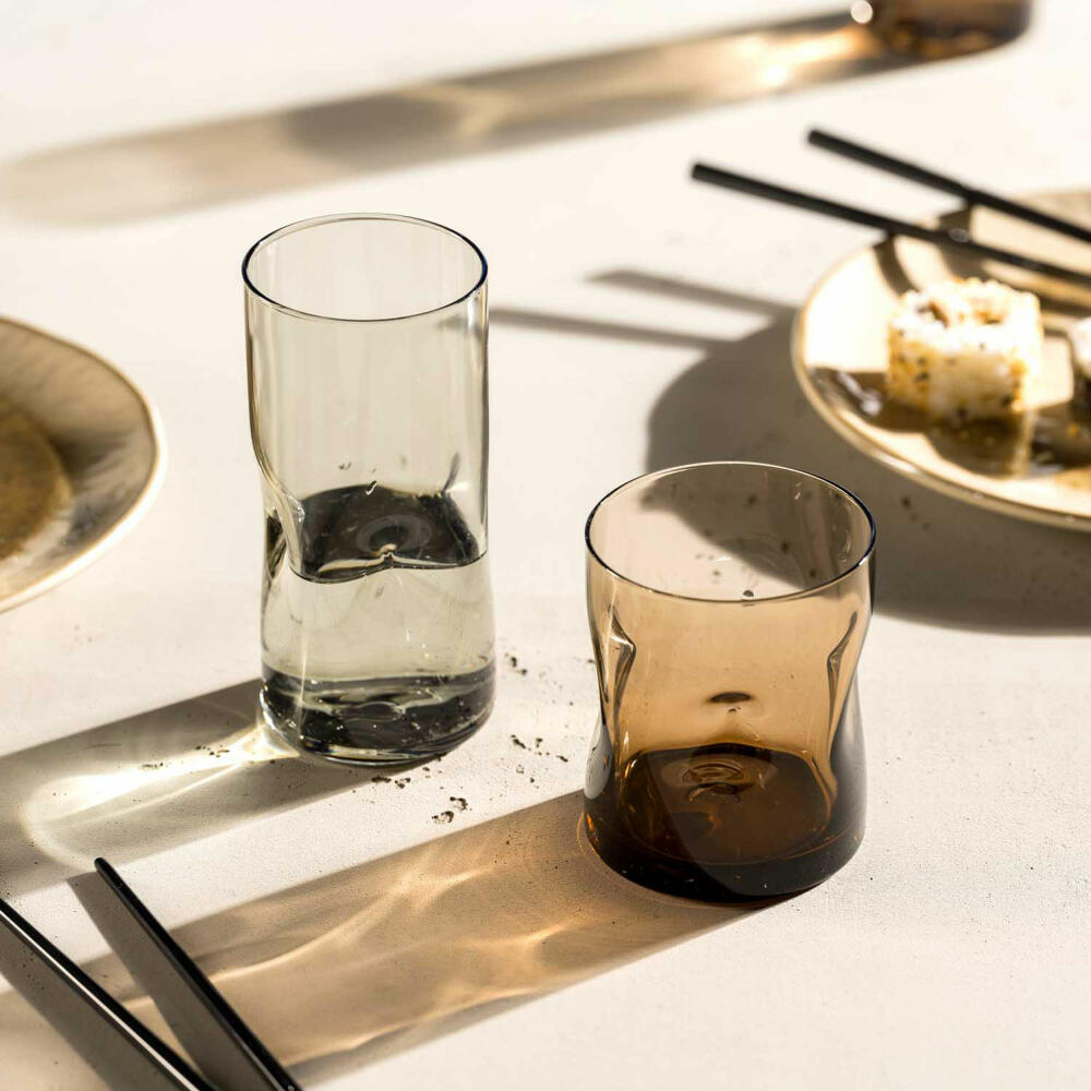 Leonardo Trinkglas Vesuvio, Trinkbecher, Kalk-Natron-Glas, Grau, 330 ml, 077379