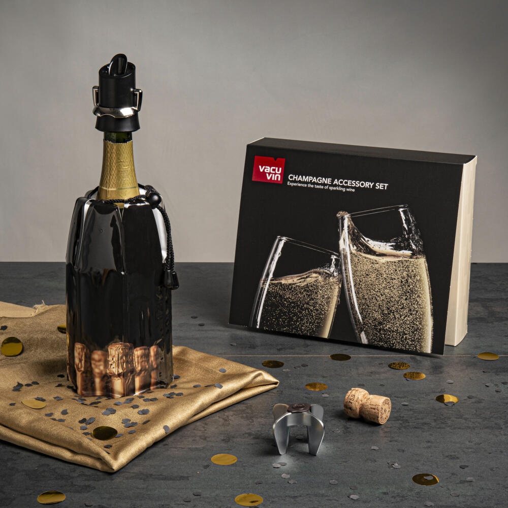 Vacu Vin Champagner Accessoire Geschenkset 3-tlg., Champagner-Zubehör, 38899606