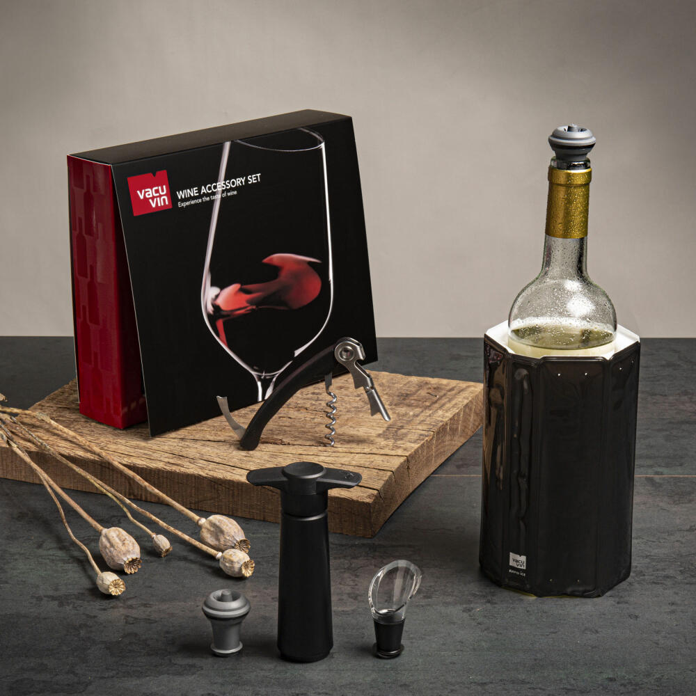 Vacu Vin Wein Accessoire Geschenkset 6-tlg., Weinzubehör, Vakuumpumpe, 68897606