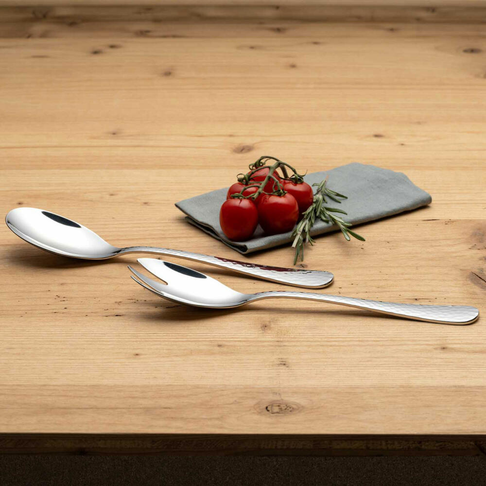 Leonardo Salatbesteck Matera 2-tlg., Salatlöffel, Salatgabel, Edelstahl 18/10, Silberfarben, 071065