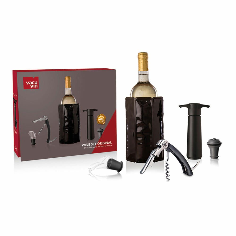 Vacu Vin Geschenkset Wein Original 5-tlg., Weinaccessoires, Vakuumpumpe, 3890260