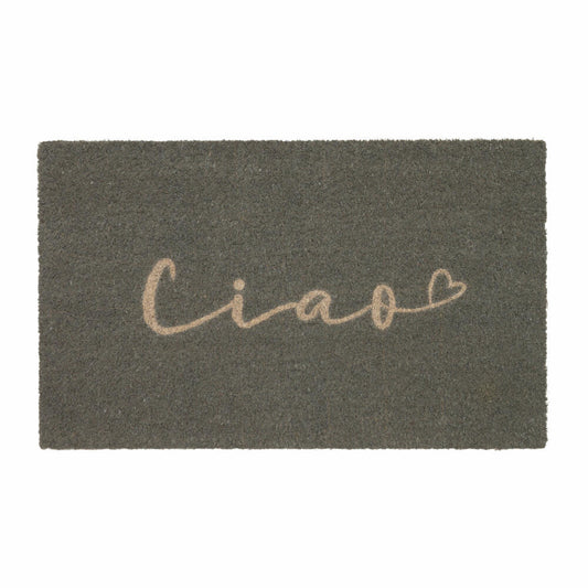 Gift Company doormat Ciao, doormat, coconut mat, coconut, vinyl backing, grey, 45 x 75 cm, 1096501004