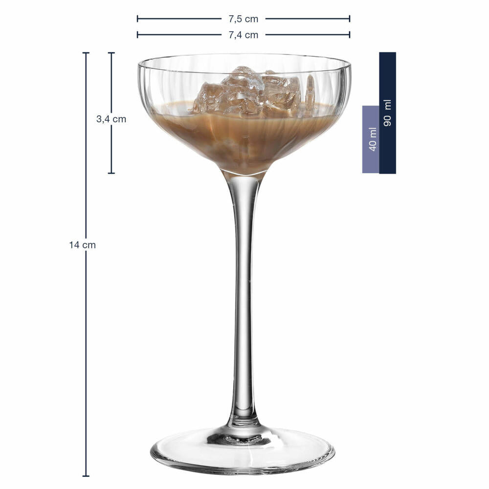 Leonardo Likörschale Poesia, Eierlikörglas, Likör Glas, Likörglas, Kristallglas, Klar, 90 ml, 069168