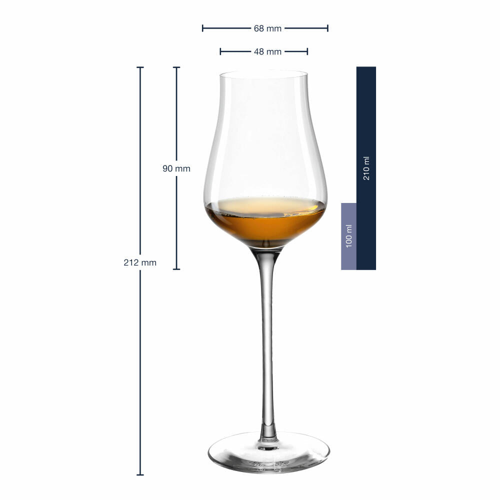 Leonardo Grappa glass Brunelli, shot glass for grappa, crystal glass, clear, 210 ml, 066413