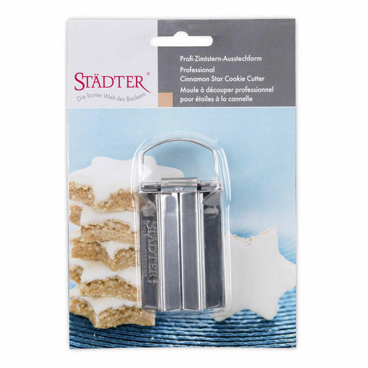 Städter Profi-Ausstecher Zimtstern, Klappbar, Ausstechform, Plätzchenform, Keks, Plätzchen, Edelstahl, Ø 4 cm, 541139