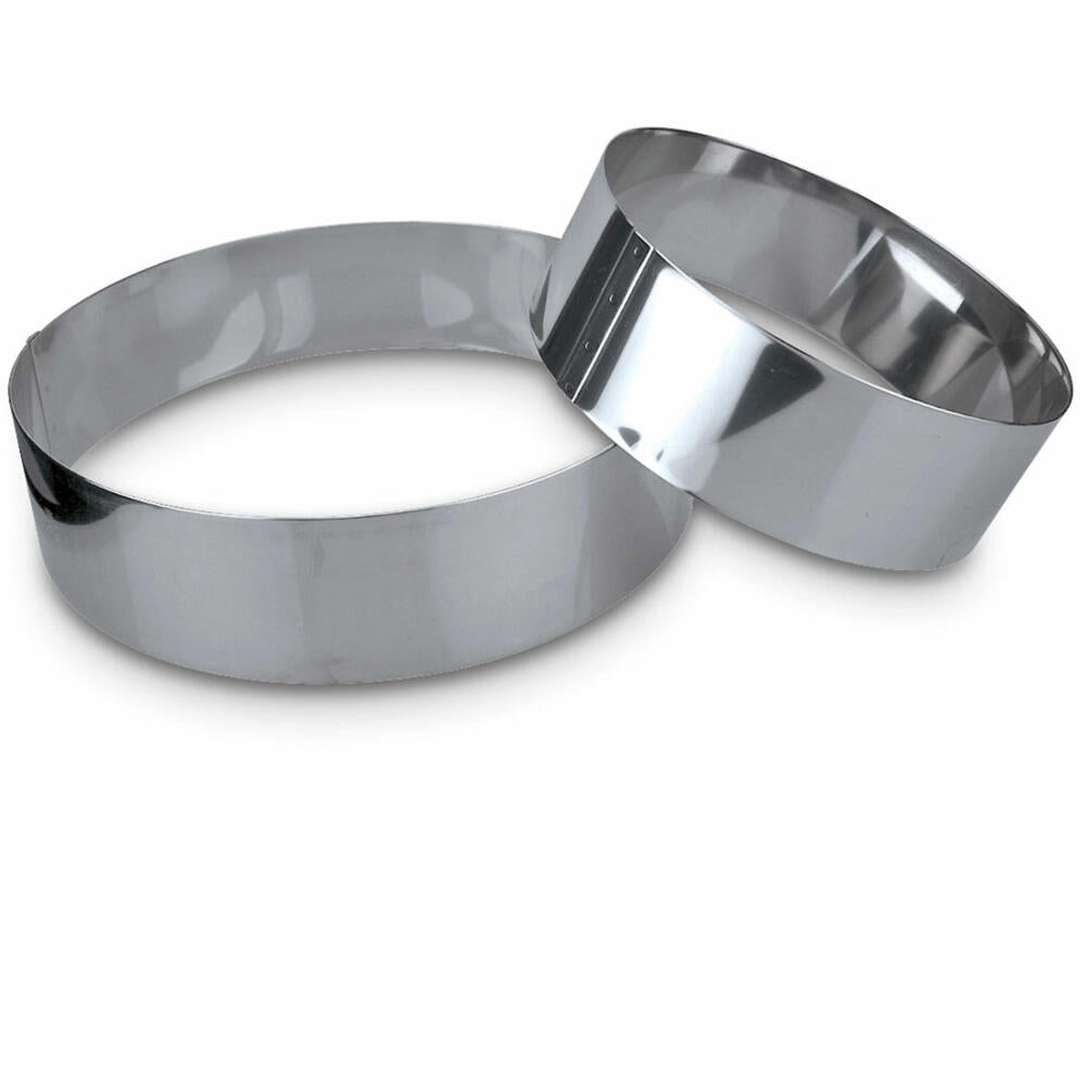 Städter cake ring round, baking ring, baking frame, baking pan, baking edge, stainless steel, Ø 16 cm / H 6 cm, 625105