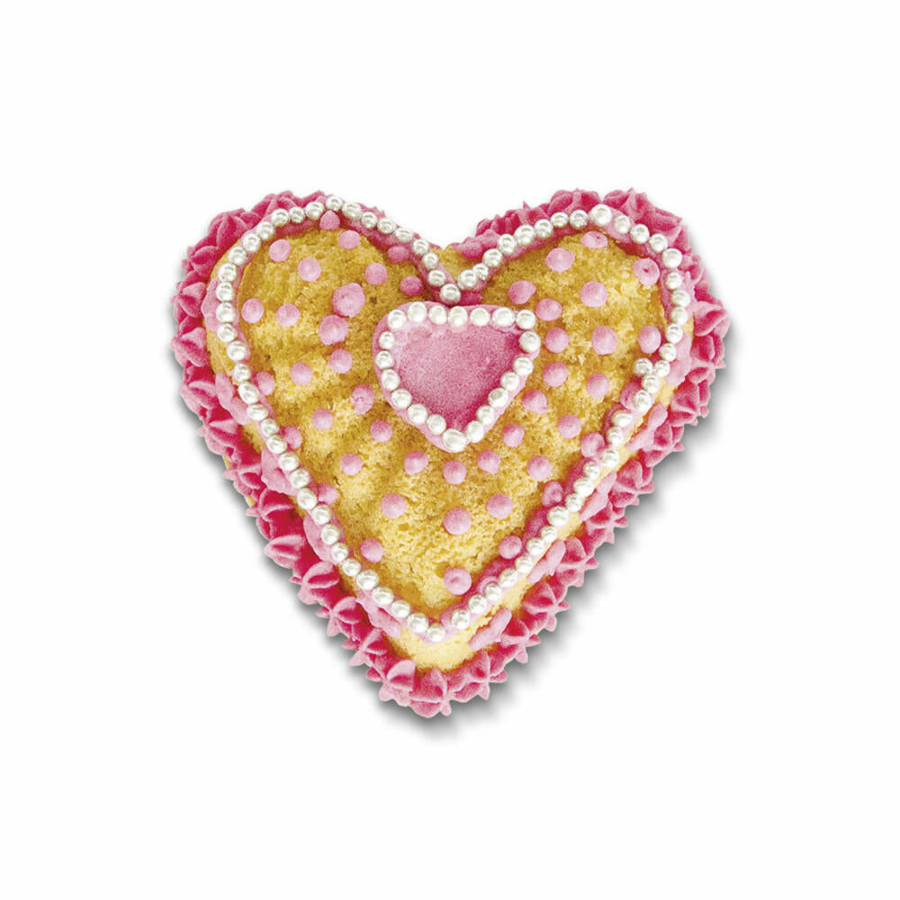 Städter motif baking pan heart mini, set of 2, baking pan, heart shape, cake pan, metal, 8 x 3.5 cm, 515079