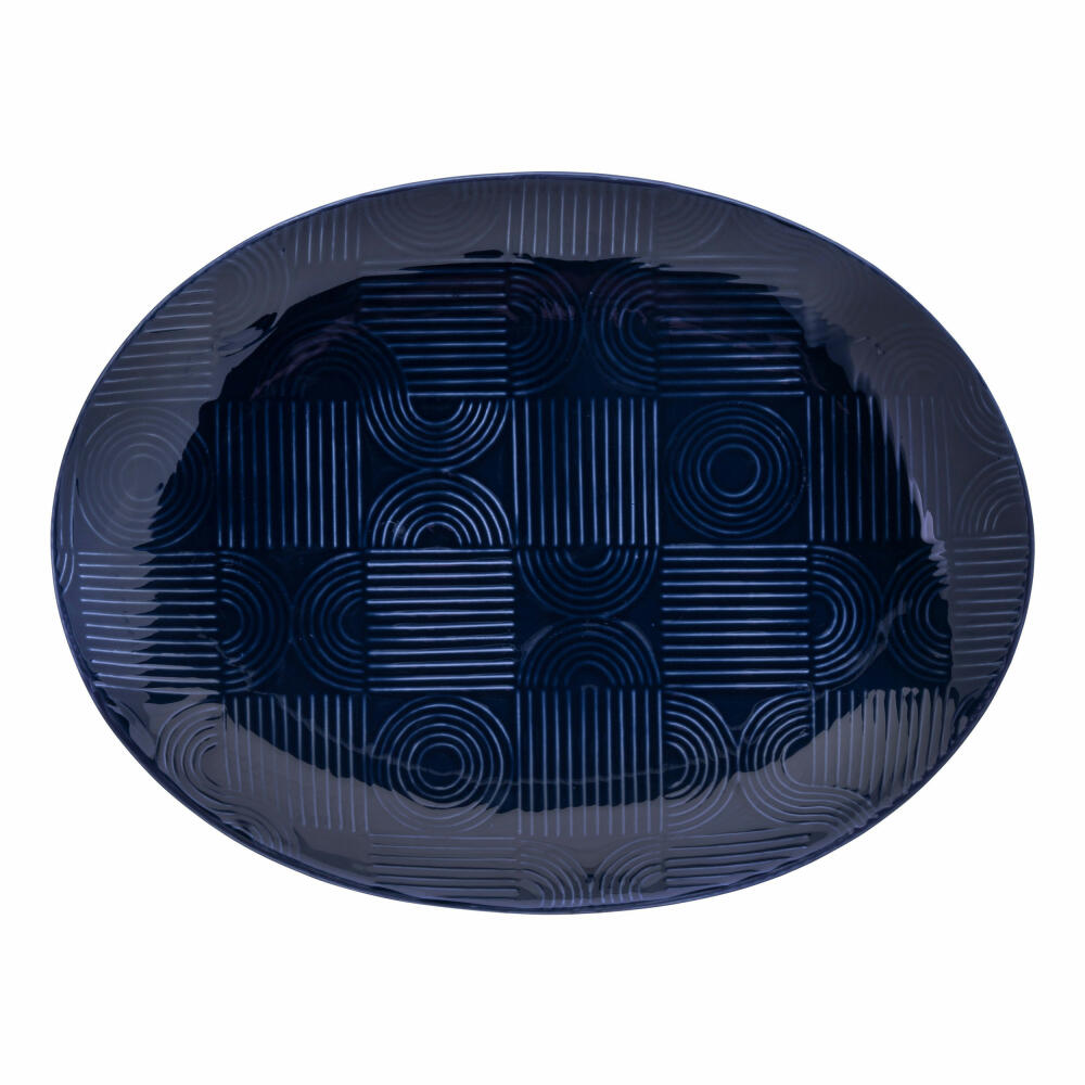 Maxwell &amp; Williams Plate Arc oval, serving plate, ceramic, indigo blue, 36 x 27 cm, DR0452