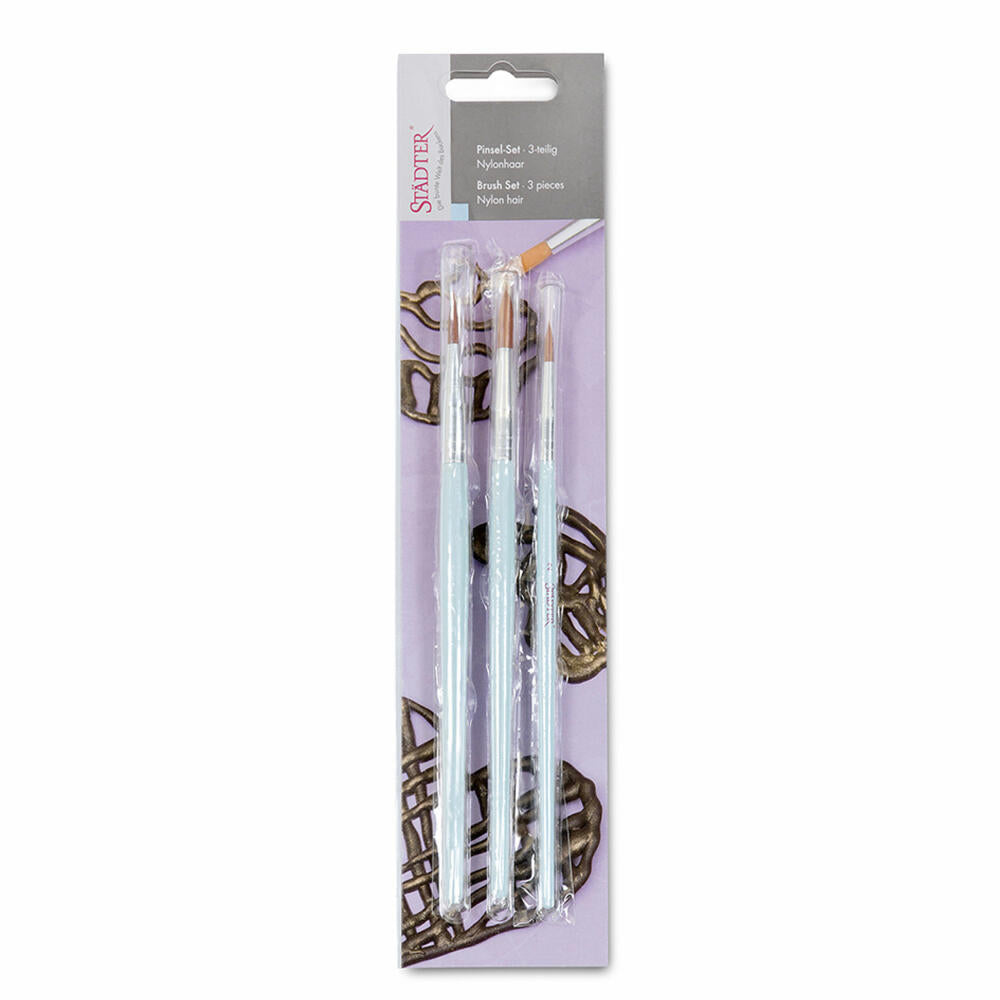 Städter brush set, 3-piece, size 2 / 6 / 12, for food coloring, cake brush, nylon hair, 504912