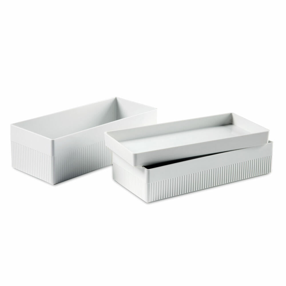 Authentics Stapelbox Kali S, Aufbewahrungsbox, ABS, Weiß, 28.5 x 12 x 3 cm, 1300178
