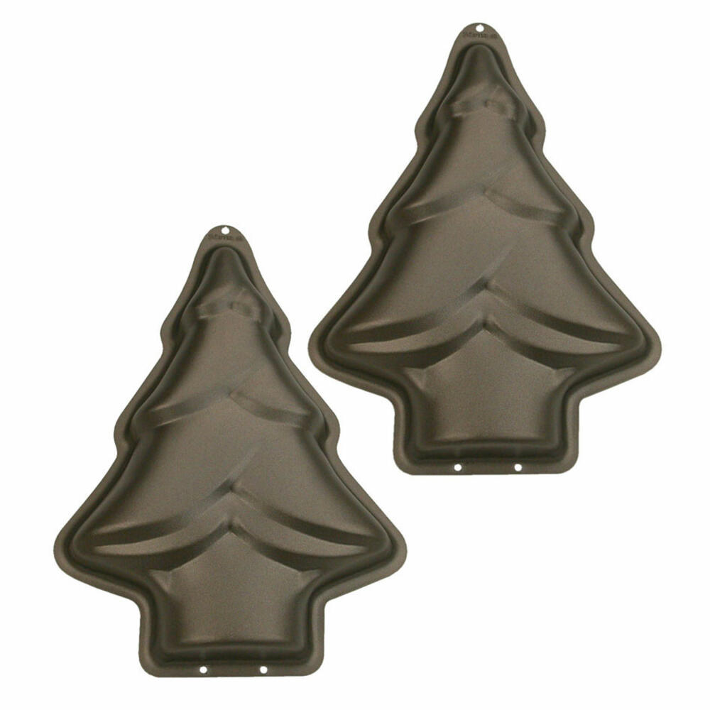 Städter motif baking pan Christmas tree mini, set of 2, baking pan, cake pan, metal, 8 x 11 x 2.5 cm, 534094