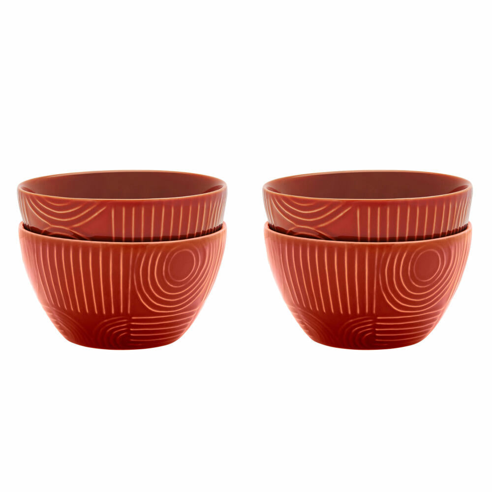 Maxwell & Williams Schalen-Set Arc 4-tlg., Schüsseln, Keramik, Terracotta, 12 cm, DR0462