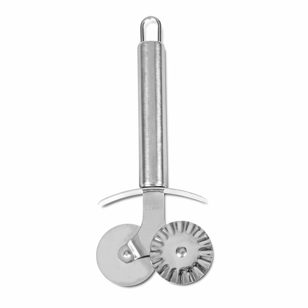 Städter double dough wheel, dough cutter, dough wheel, dumpling wheel, Maultasche, ravioli cutter, stainless steel, 18.5 cm 508033