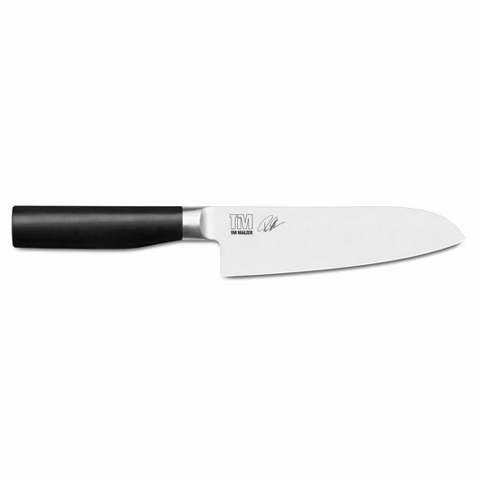 Kai Tim Mälzer Kamagata Santokumesser, Santoku Messer, Küchenmesser, Edelstahl, Kunststoff, Schwarz, 18 cm, TMK-0702