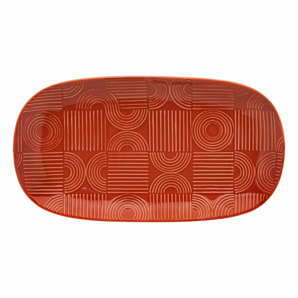 Maxwell & Williams Platte Arc eckig, Servierplatte, Keramik, Terracotta, 33 x 18 cm, DR0457