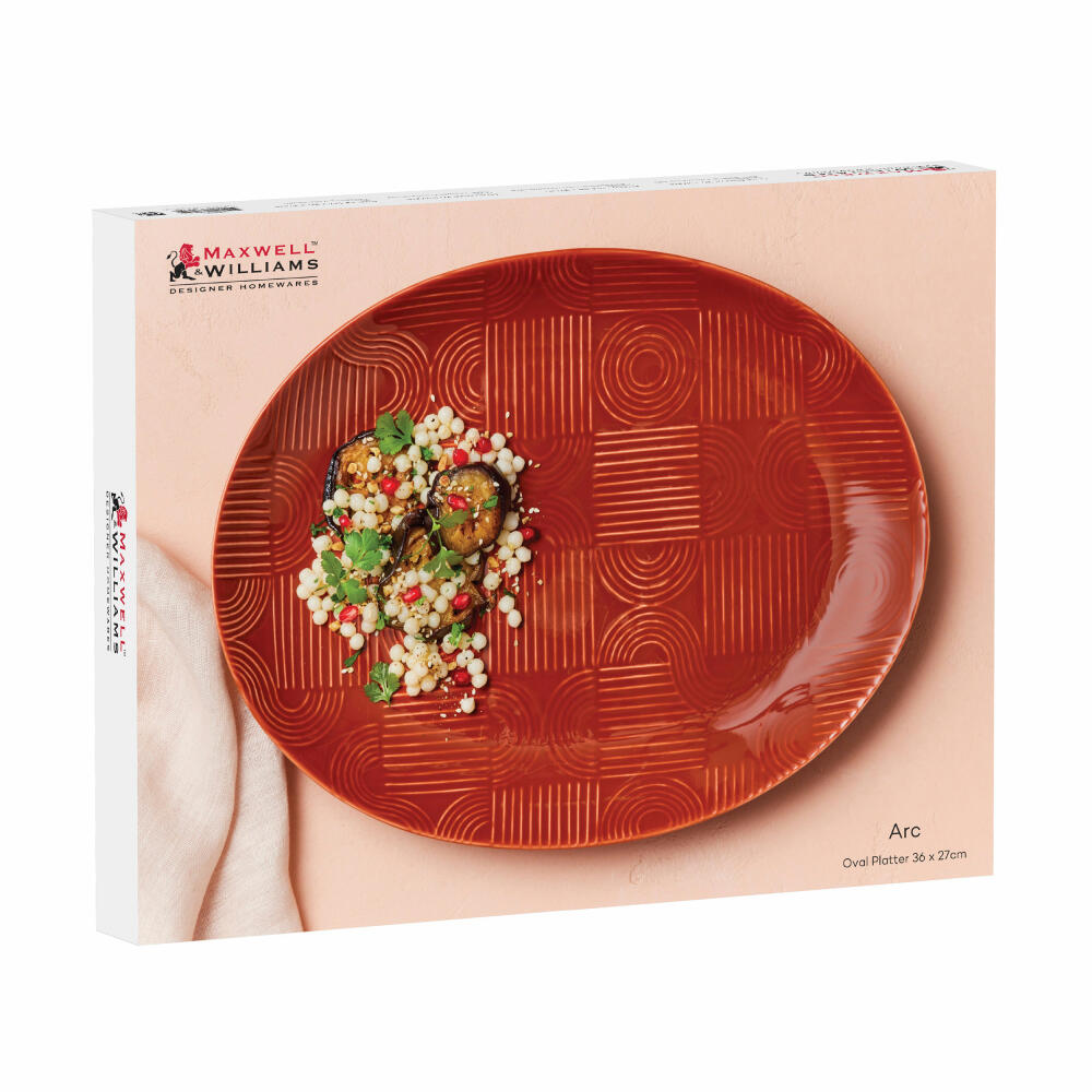 Maxwell & Williams Platte Arc oval, Servierplatte, Keramik, Terracotta, 36 x 27 cm, DR0458