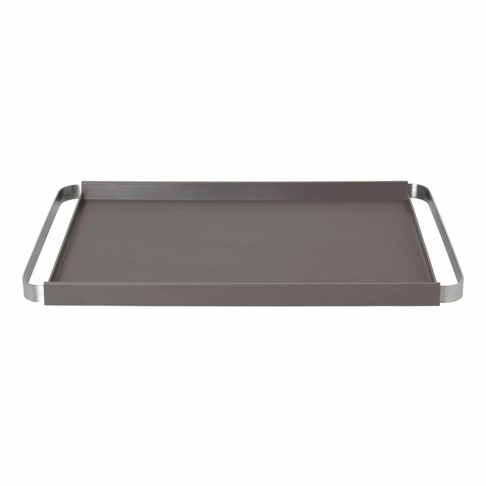 Blomus Tablett PEGOS rechteckig Warm Gray, Serviertablett, Kellnertablett, Kunststoff, Edelstahl, Silikon, 50 x 32 cm, 64135