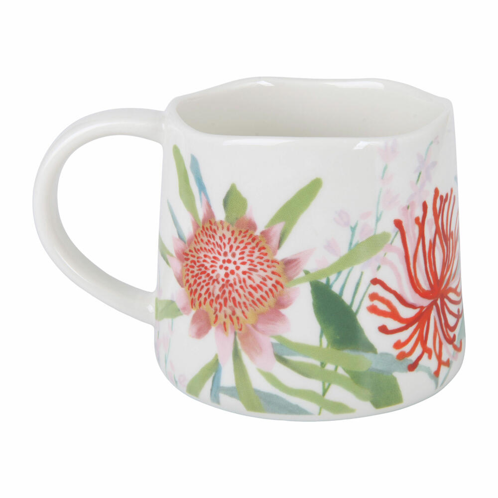 Maxwell & Williams NATIVE BLOOMS Becher Waratah, Tasse, Kaffeebecher, Teebecher, Porzellan, 350 ml, DI0375