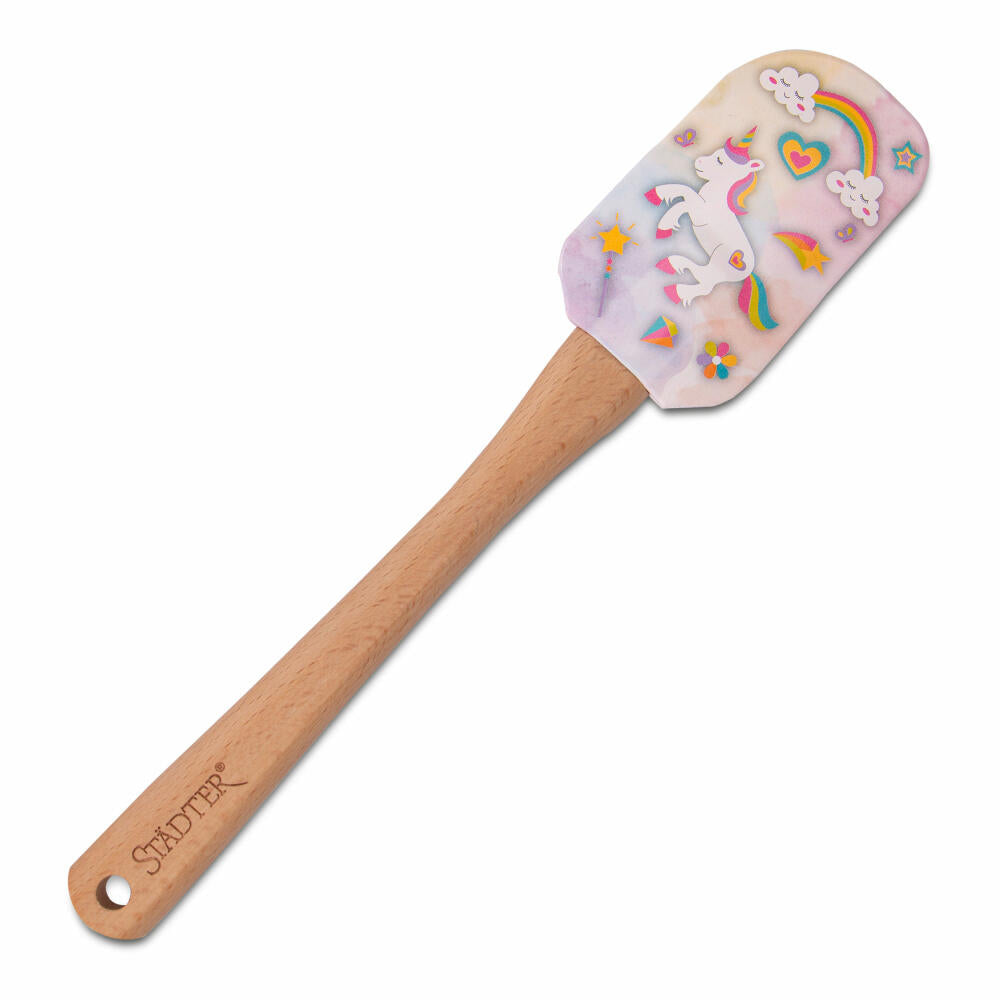 Städter dough scraper unicorn, dough scraper, dough spatula, dough divider, wood / silicone, 25 cm, 504301