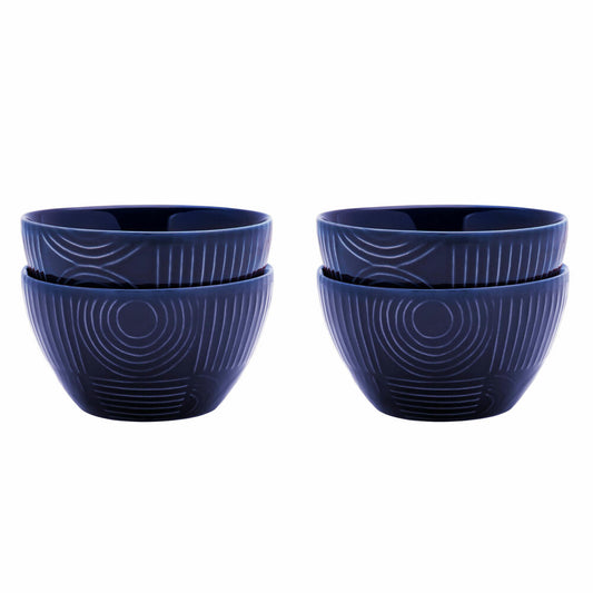 Maxwell & Williams Schalen-Set Arc 4-tlg., Keramik, Indigoblau, 12 cm, DR0456