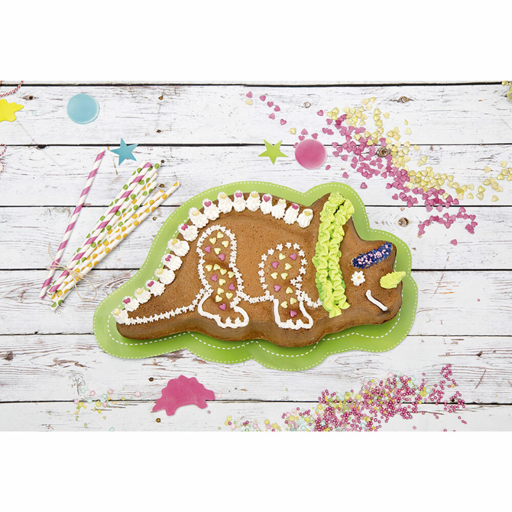 Städter KIDS baking pan Trixi the Dino, cake pan, cake baking pan, motif baking pan, metal, 34 x 28 cm, 569041