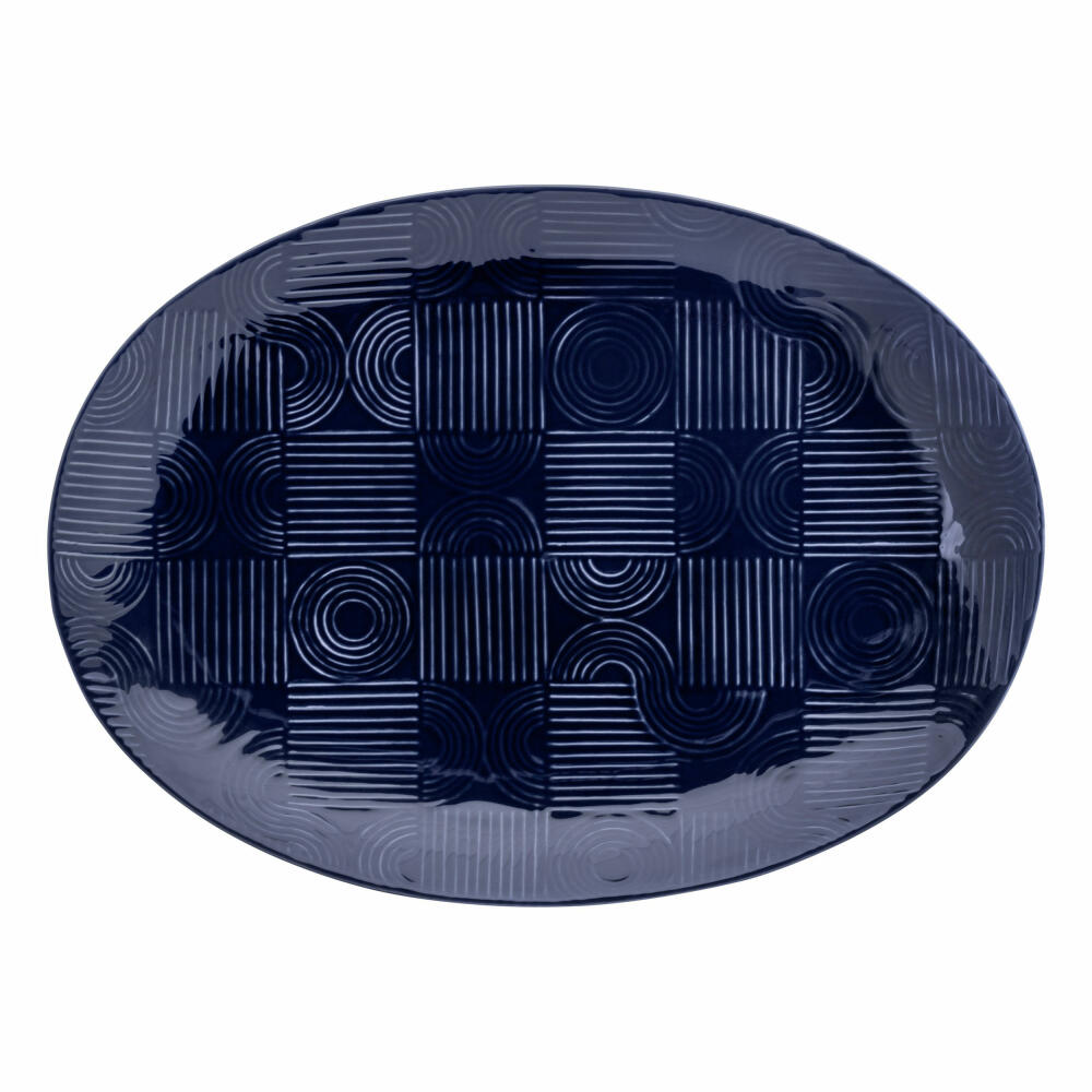 Maxwell & Williams Platte Arc oval, Servierplatte, Keramik, Indigoblau, 41 x 30 cm, DR0453