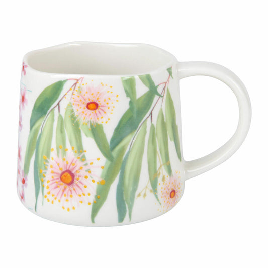 Maxwell & Williams NATIVE BLOOMS Becher Eukalyptus, Tasse, Kaffeebecher, Teebecher, Porzellan, 350 ml, DI0373