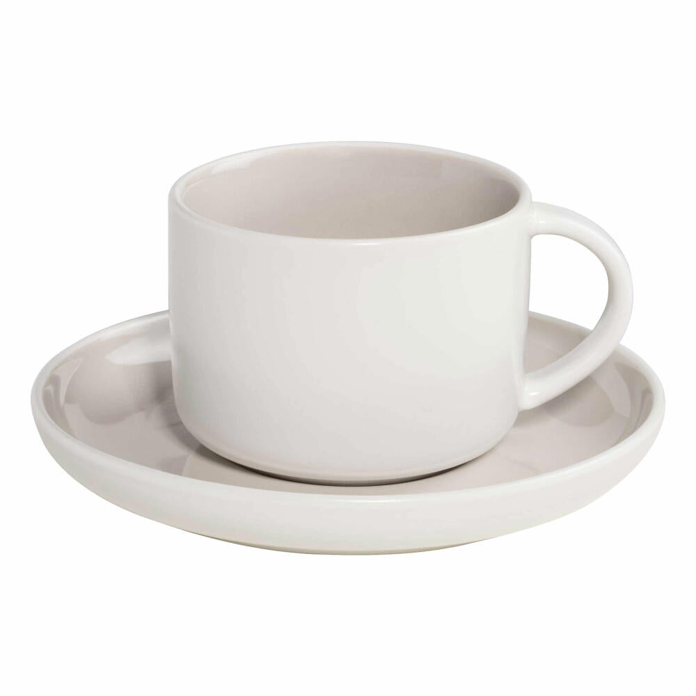 Maxwell & Williams Tint Tasse mit Untertasse, Kaffeetasse, Teetasse, Porzellan, Hellgrau, DI0112