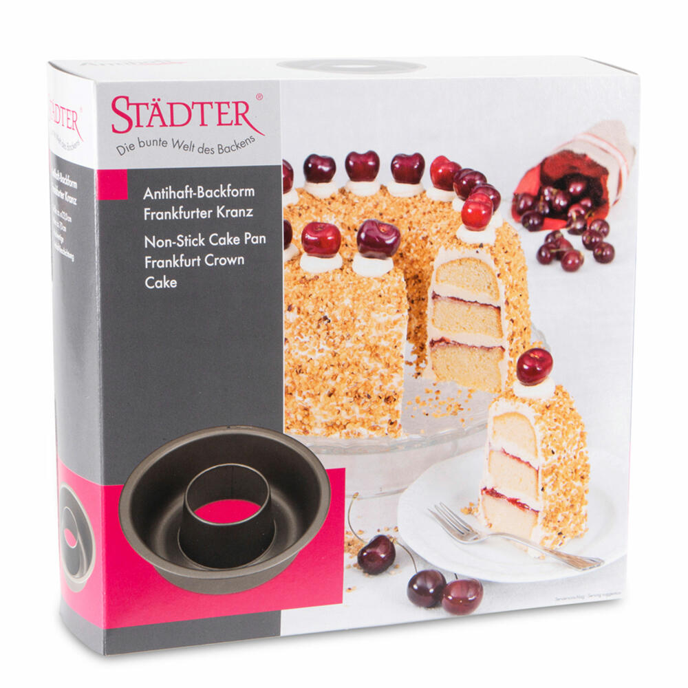 Städter Perfect Frankfurter Kranz, cake baking pan, baking pan, cake pan, metal, Ø 22 cm, 536029