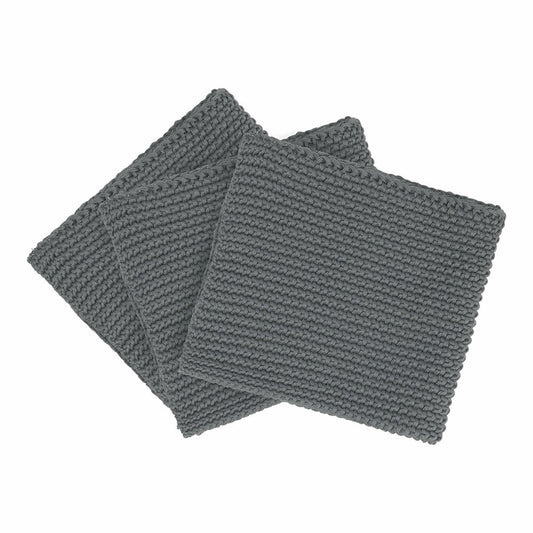 Blomus Spültücher 3er Set Wipe Perla, Küchenhandtuch, Abtrockentuch, Baumwolle, Sharkskin, 25 x 25 cm, 64236