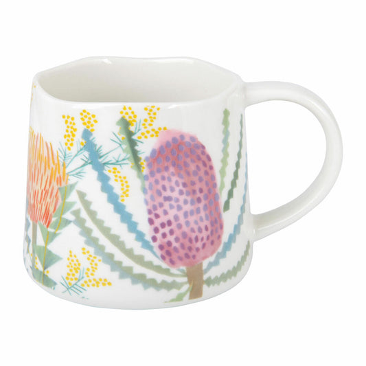 Maxwell & Williams NATIVE BLOOMS Becher Banksia, Tasse, Kaffeebecher, Teebecher, Porzellan, 350 ml, DI0376