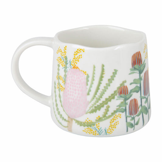 Maxwell & Williams NATIVE BLOOMS Becher Banksia, Tasse, Kaffeebecher, Teebecher, Porzellan, 350 ml, DI0376