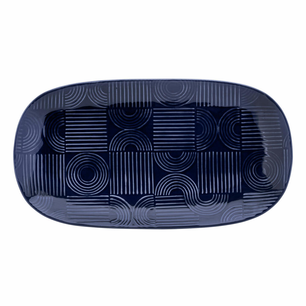 Maxwell &amp; Williams Plate Arc square, serving plate, ceramic, indigo blue, 33 x 18 cm, DR0451