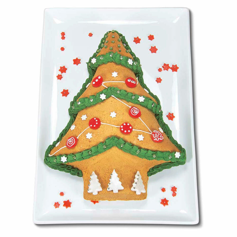 Städter motif baking pan Christmas tree mini, set of 2, baking pan, cake pan, metal, 8 x 11 x 2.5 cm, 534094