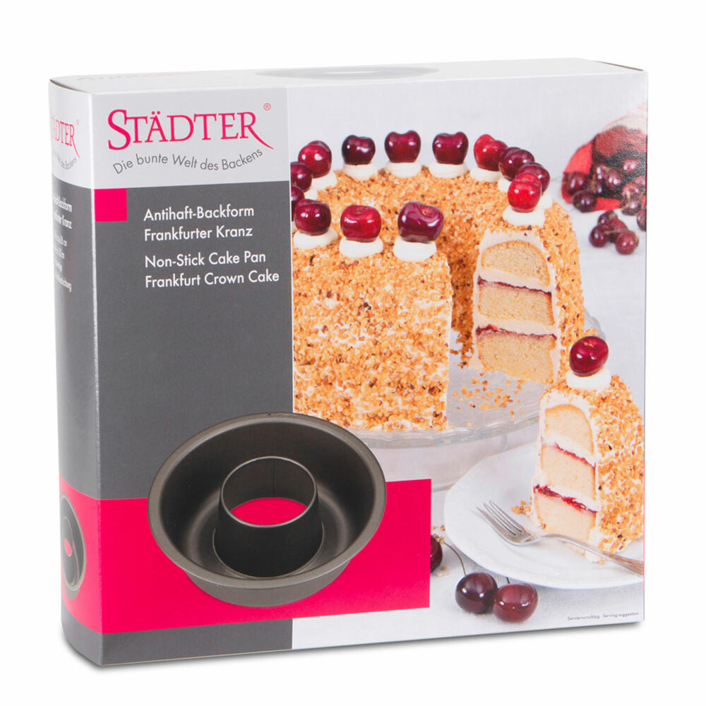 Städter Perfect Frankfurter Kranz, cake baking pan, baking pan, cake pan, metal, Ø 26 cm, 536043