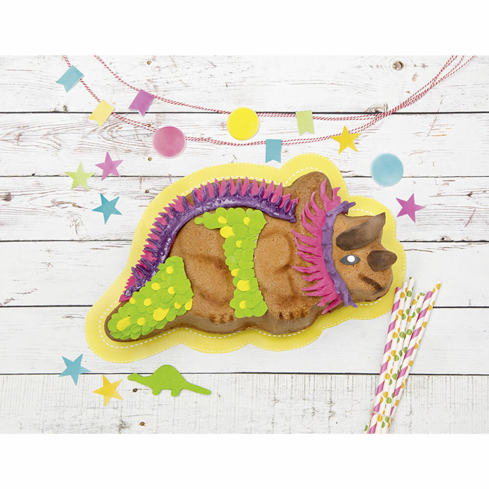 Städter KIDS baking pan Trixi the Dino, cake pan, cake baking pan, motif baking pan, metal, 34 x 28 cm, 569041