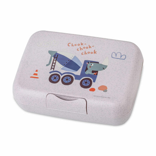 Koziol Lunchbox Candy L Trucks mit Trennschale, Frühstücksbox, Kunststoff, Organic Grey, 8343747