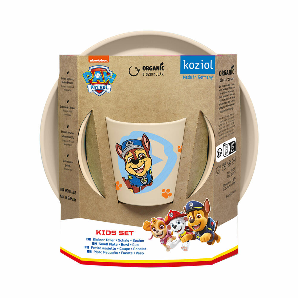 Koziol Geschirr-Set Connect Grow Paw Patrol 3-tlg., Teller, Schale, Becher, Kunststoff, Organic Moon, 8310744