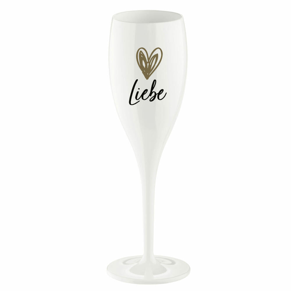 Koziol Sektglas Cheers No. 1 Liebe, Kunststoff, Cotton White, 100 ml, 4046525