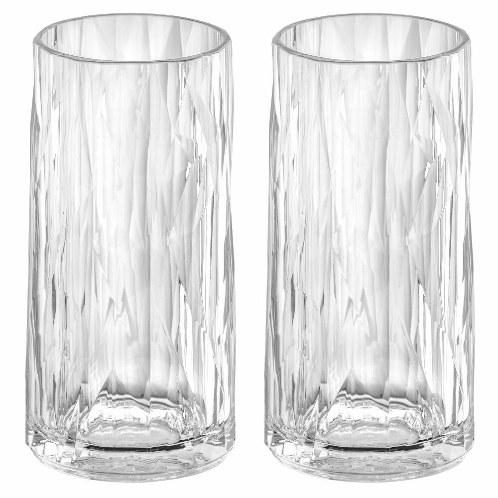 Koziol Superglas 2er-Set Club No. 8, Wasserglas, Becher, Kunststoff, Crystal Clear, 300 ml, 4415535