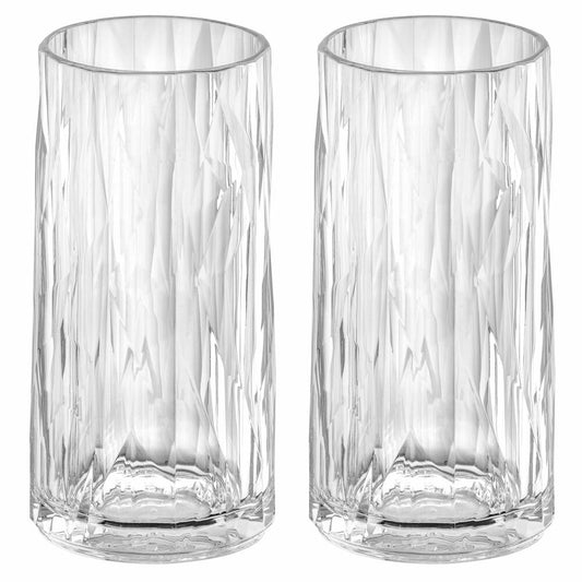 Koziol Superglas 2er-Set Club No. 8, Wasserglas, Becher, Kunststoff, Crystal Clear, 300 ml, 4415535