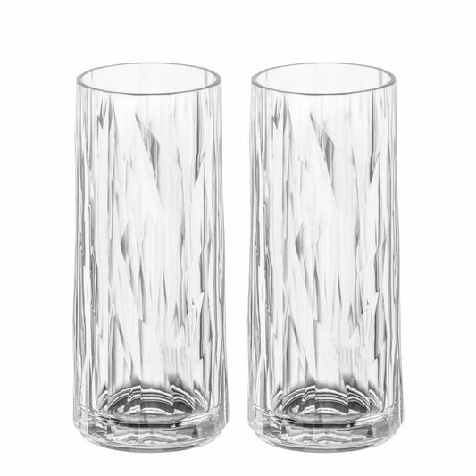 Koziol Superglas 2er-Set Club No. 3, Longdrinkglas, Becher, Kunststoff, Crystal Clear, 250 ml, 4403535