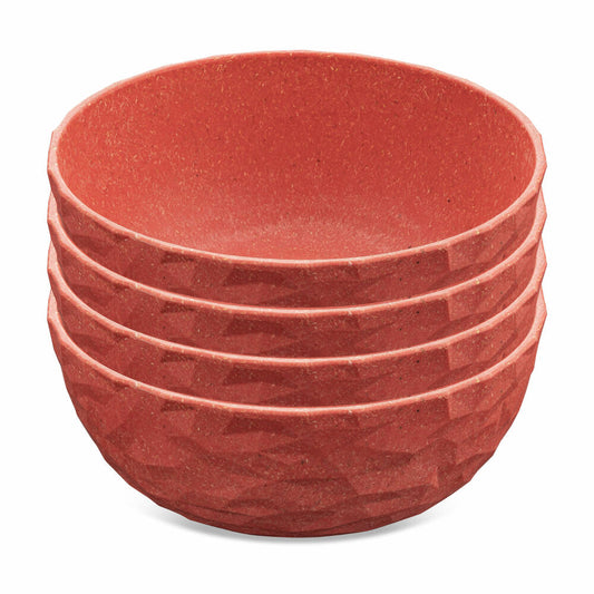 Koziol Schale 4er-Set Club Bowl, Schüsseln, Kunststoff-Holz-Mix, Nature Coral, 700 ml, 5004704