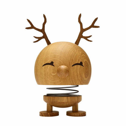 Hoptimist Reindeer Bimble Oak Large, Wackelfigur, Wackel Figur, Dekoidee, Eiche, Braun, 19 cm, 26368