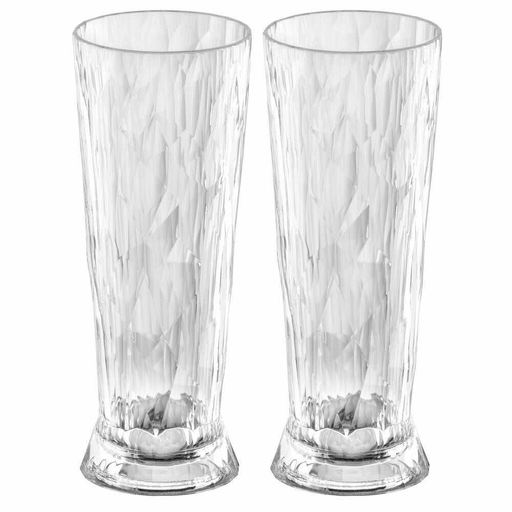 Koziol Superglas 2er-Set Club No. 11, Weizengläser, Biergläser, Kunststoff, Crystal Clear, 500 ml, 4418535