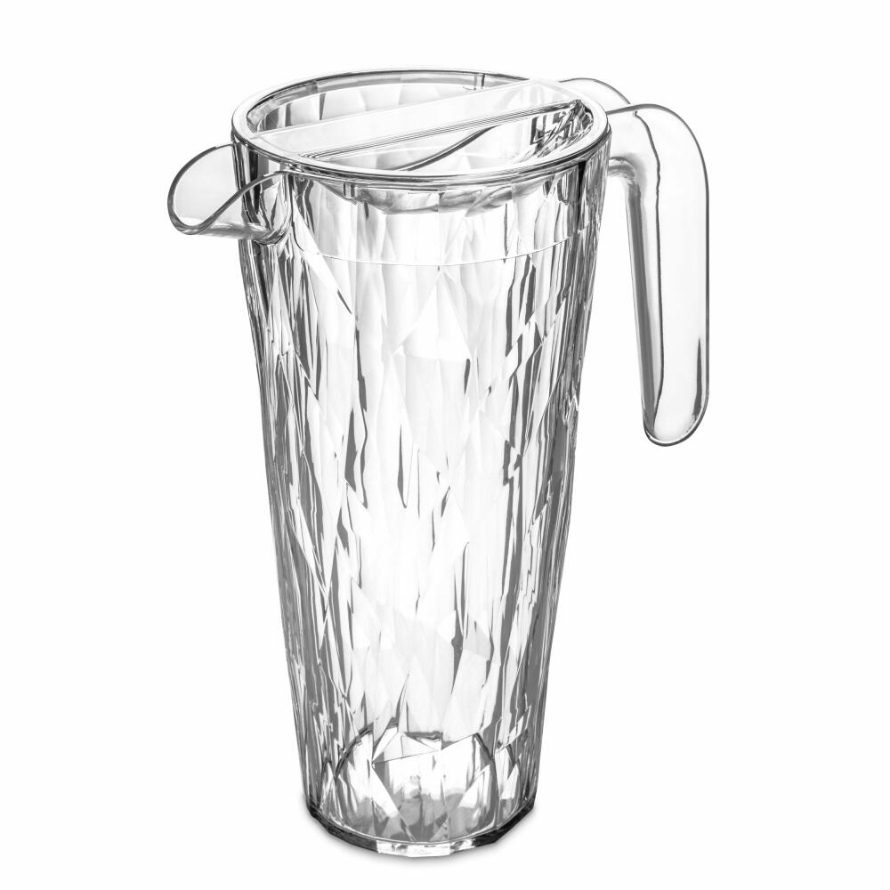 Koziol Superglas Kanne Club Pitcher, Wasserkrug, Karaffe, Kunststoff, Crystal Clear, 1.5 L, 4687535